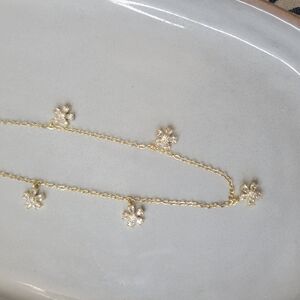 Gold Floral Charm Necklace